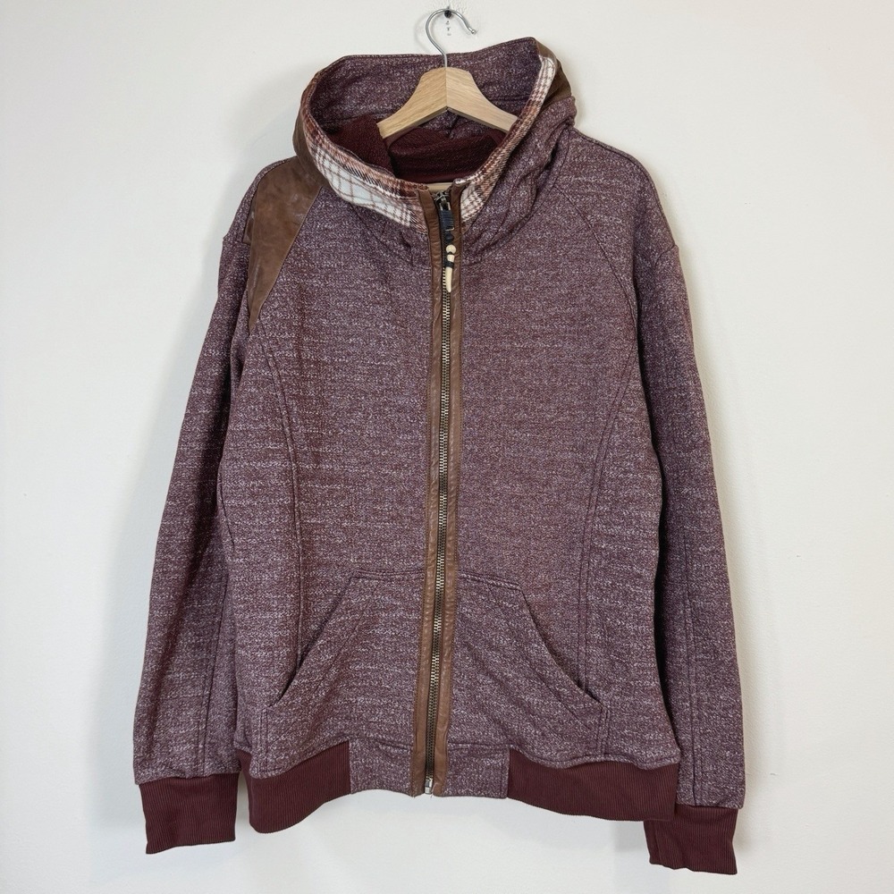 Artisan De Luxe Boho Aztec Full Zip Up Brown Hoodie - XL‎